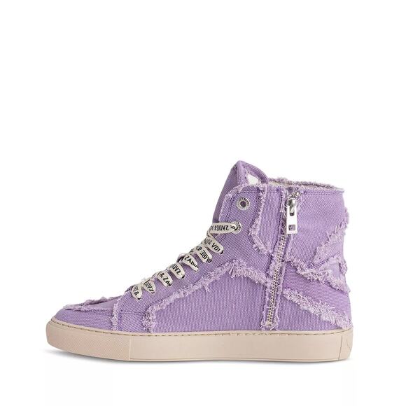 nib ZADIG & VOLTAIRE sz 39 / 9 Flash High top canvas sneaker in boomerang purple - Picture 5 of 5